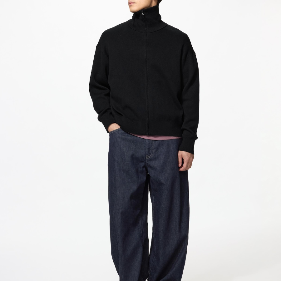 Uniqlo Кардиган из гладкого хлопка на молнии