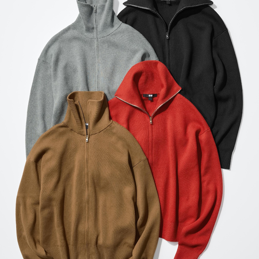 Uniqlo Кардиган из гладкого хлопка на молнии