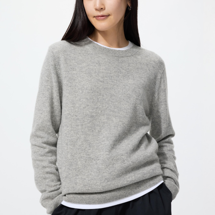 Uniqlo Кашемировый свитер с круглым вырезом