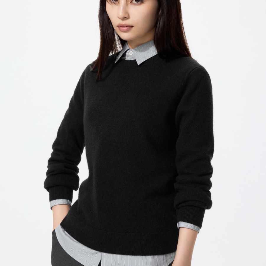 Uniqlo Кашемировый свитер с круглым вырезом