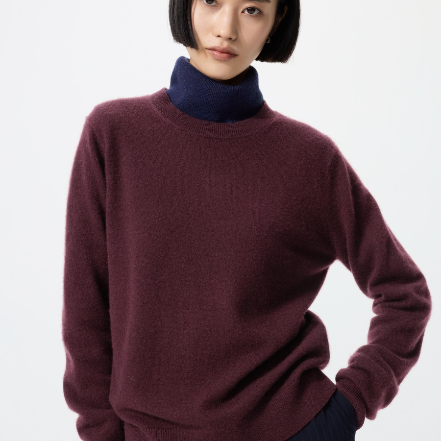 Uniqlo Кашемировый свитер с круглым вырезом