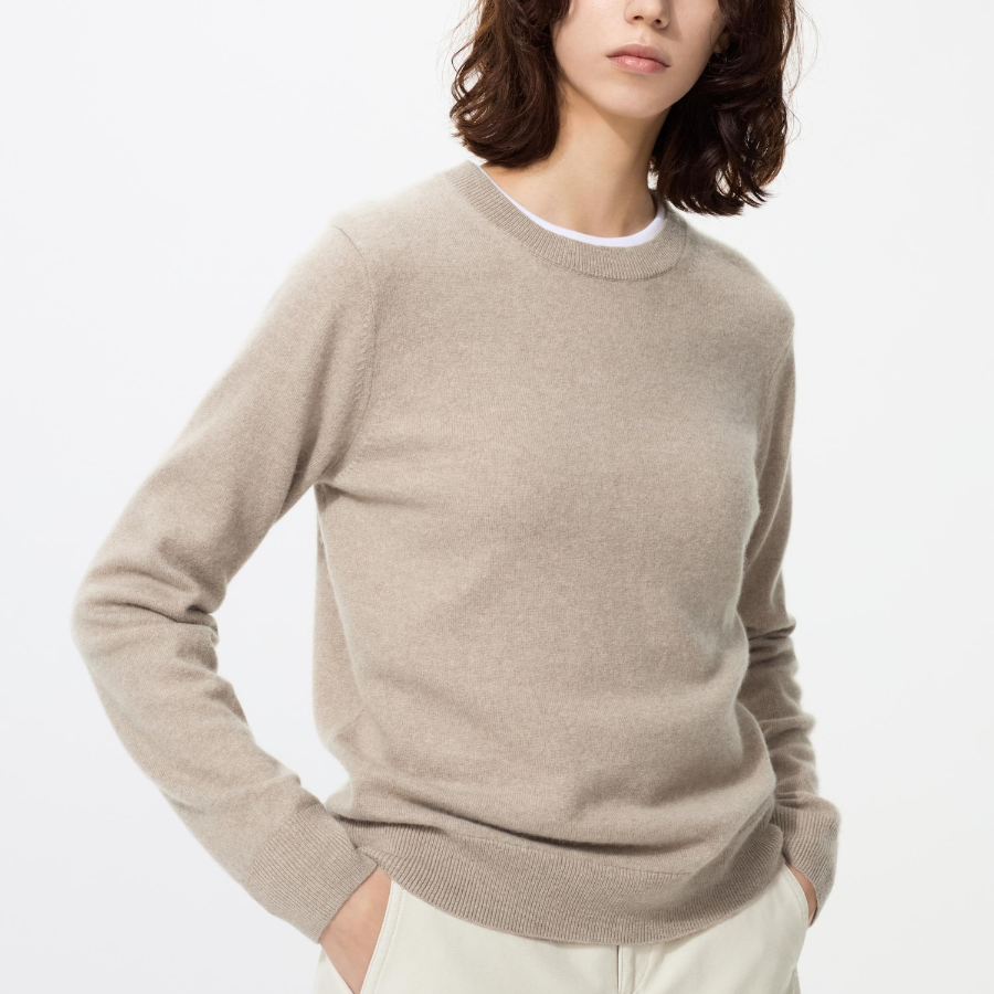 Uniqlo Кашемировый свитер с круглым вырезом