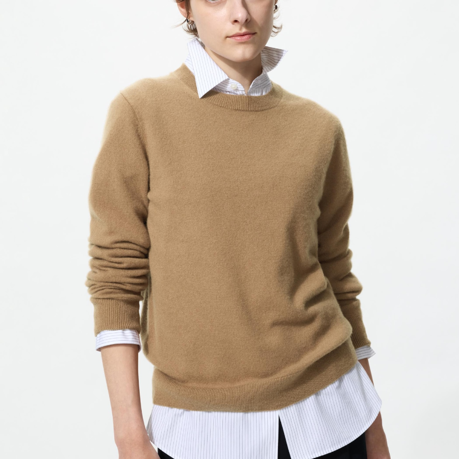 Uniqlo Кашемировый свитер с круглым вырезом
