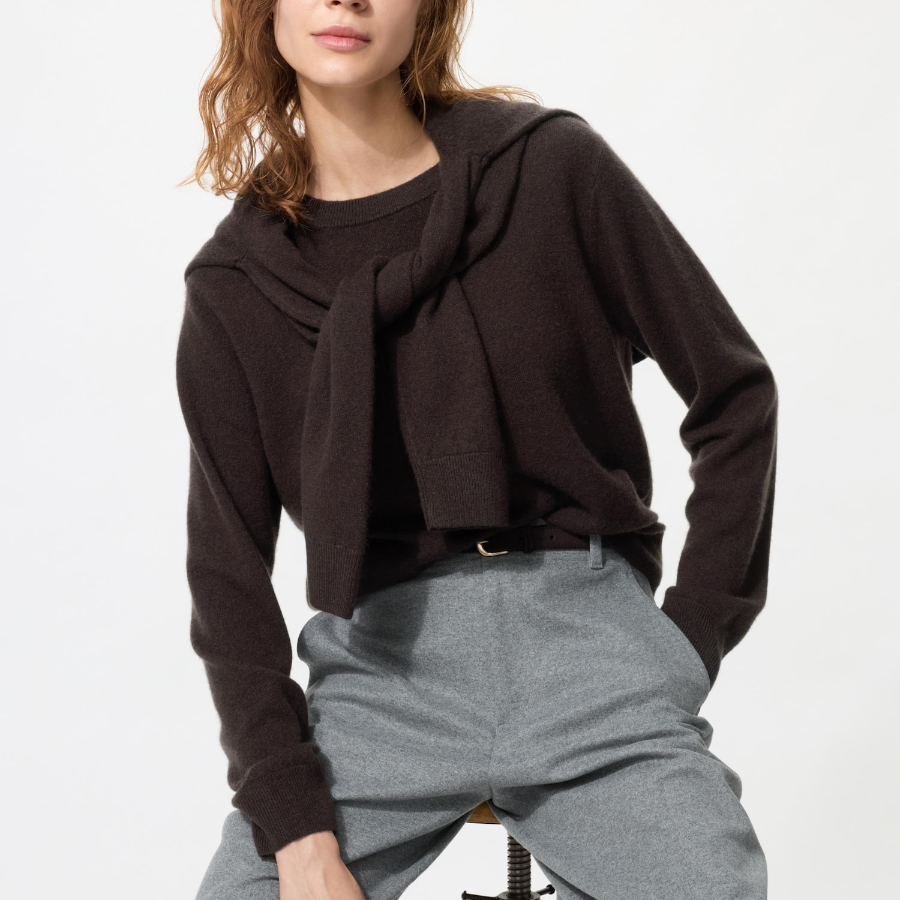 Uniqlo Кашемировый свитер с круглым вырезом