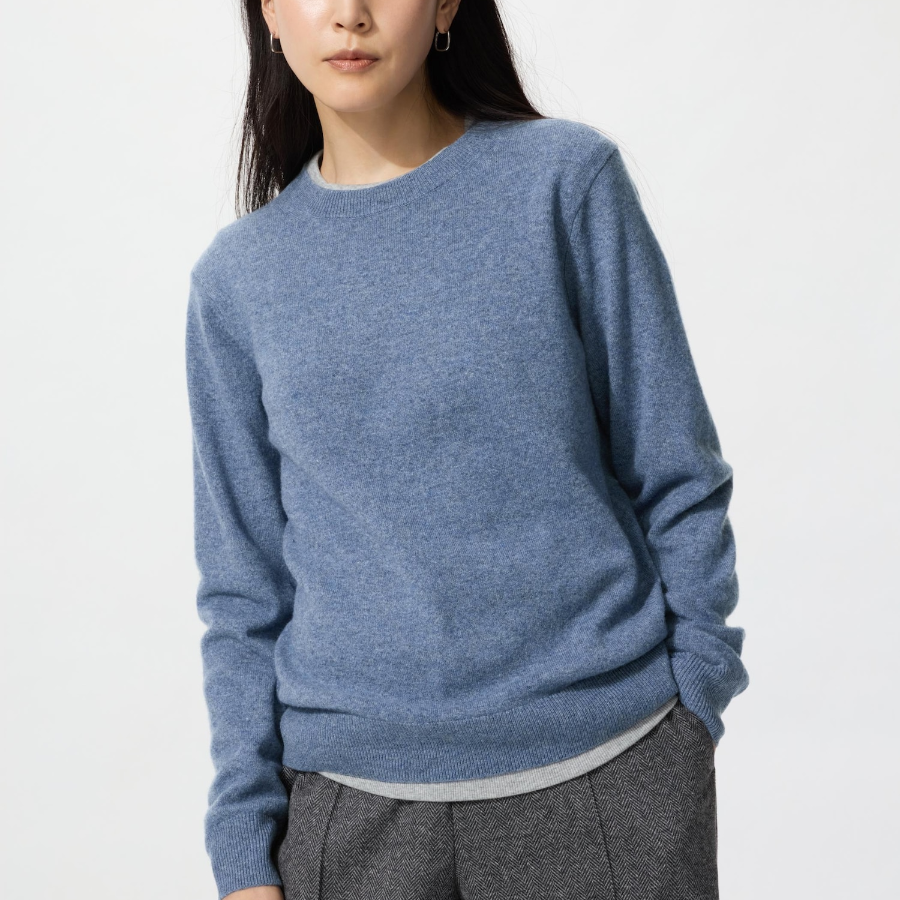 Uniqlo Кашемировый свитер с круглым вырезом
