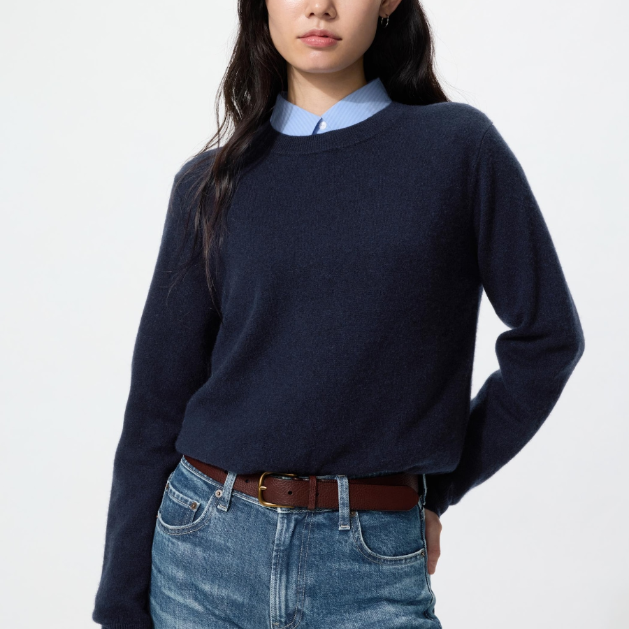Uniqlo Кашемировый свитер с круглым вырезом