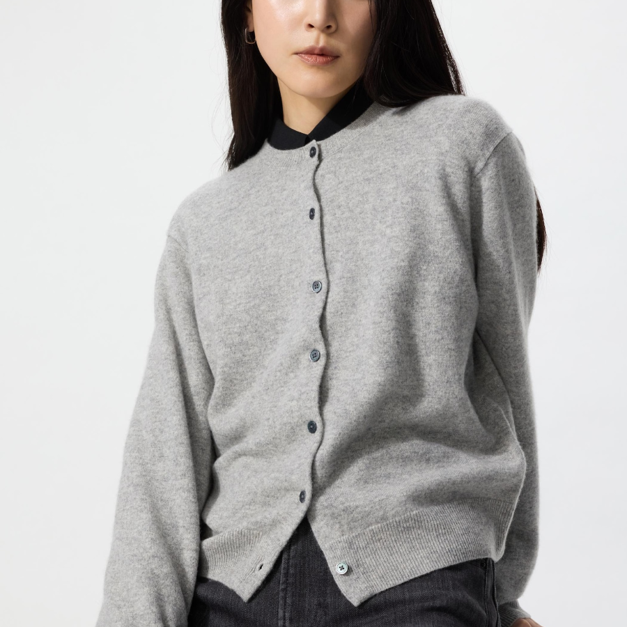 Uniqlo Кашемировый кардиган с круглым вырезом