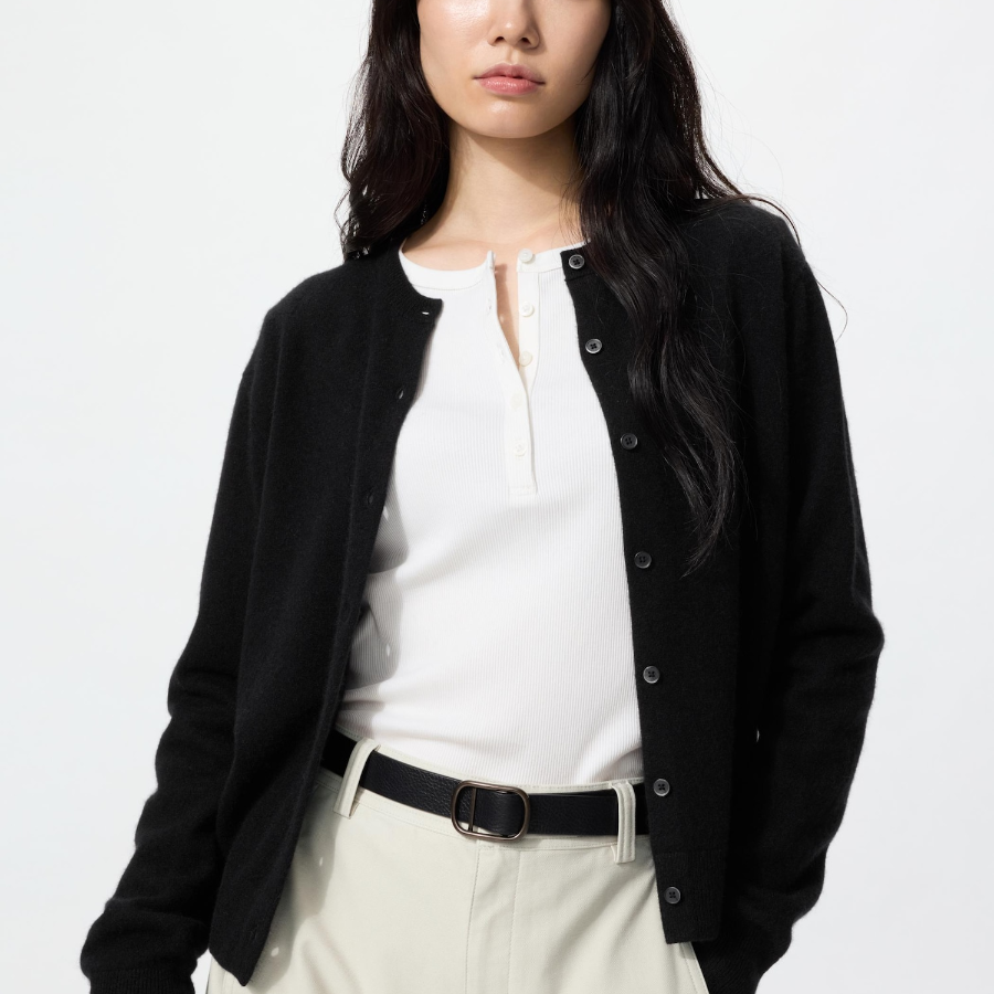 Uniqlo Кашемировый кардиган с круглым вырезом