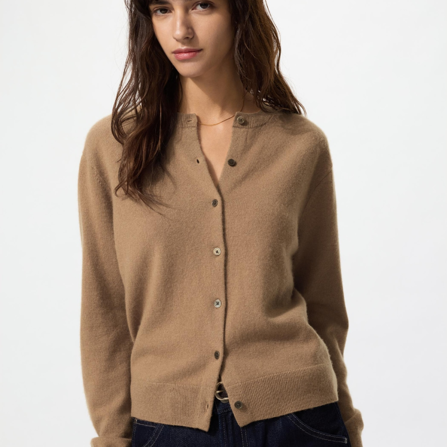 Uniqlo Кашемировый кардиган с круглым вырезом