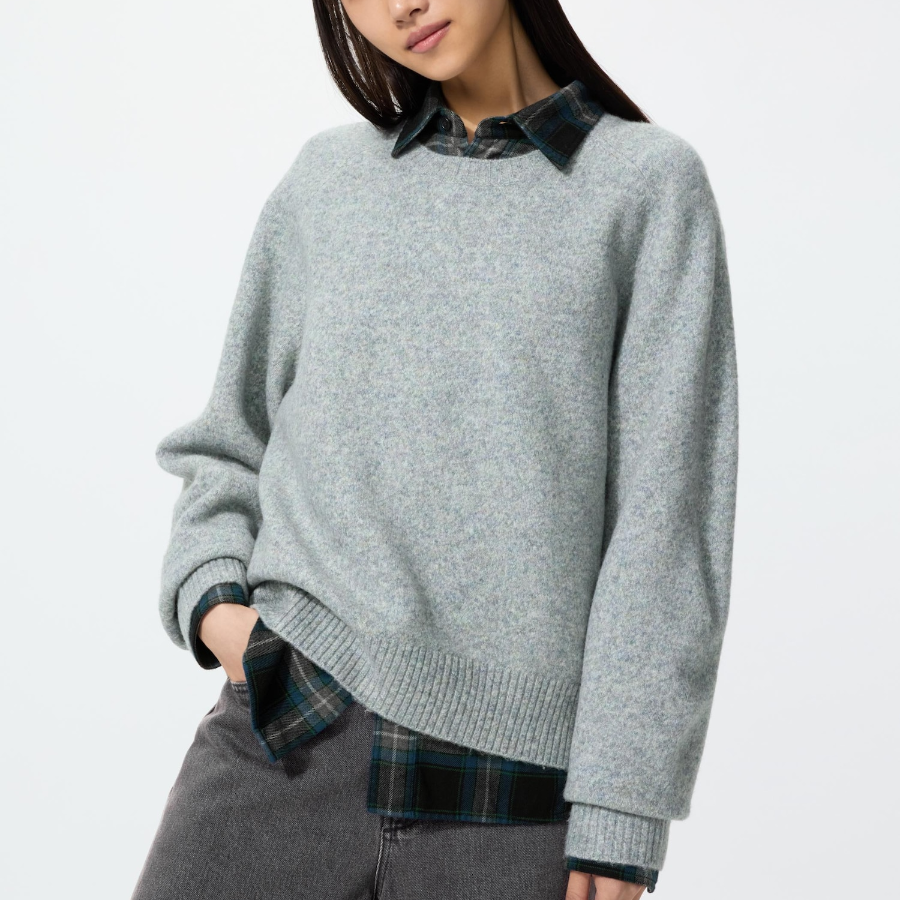 Uniqlo Свитер из пряжи «суфле» с круглым вырезом