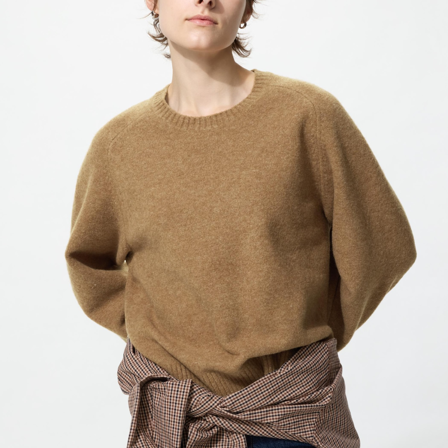 Uniqlo Свитер из пряжи «суфле» с круглым вырезом