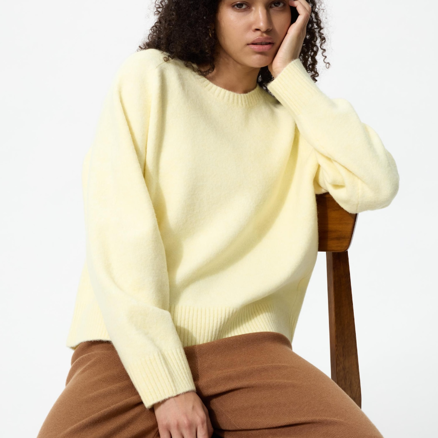 Uniqlo Свитер из пряжи «суфле» с круглым вырезом