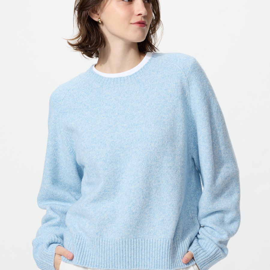 Uniqlo Свитер из пряжи «суфле» с круглым вырезом