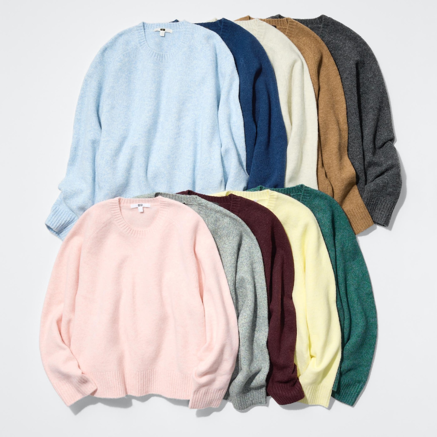 Uniqlo Свитер из пряжи «суфле» с круглым вырезом