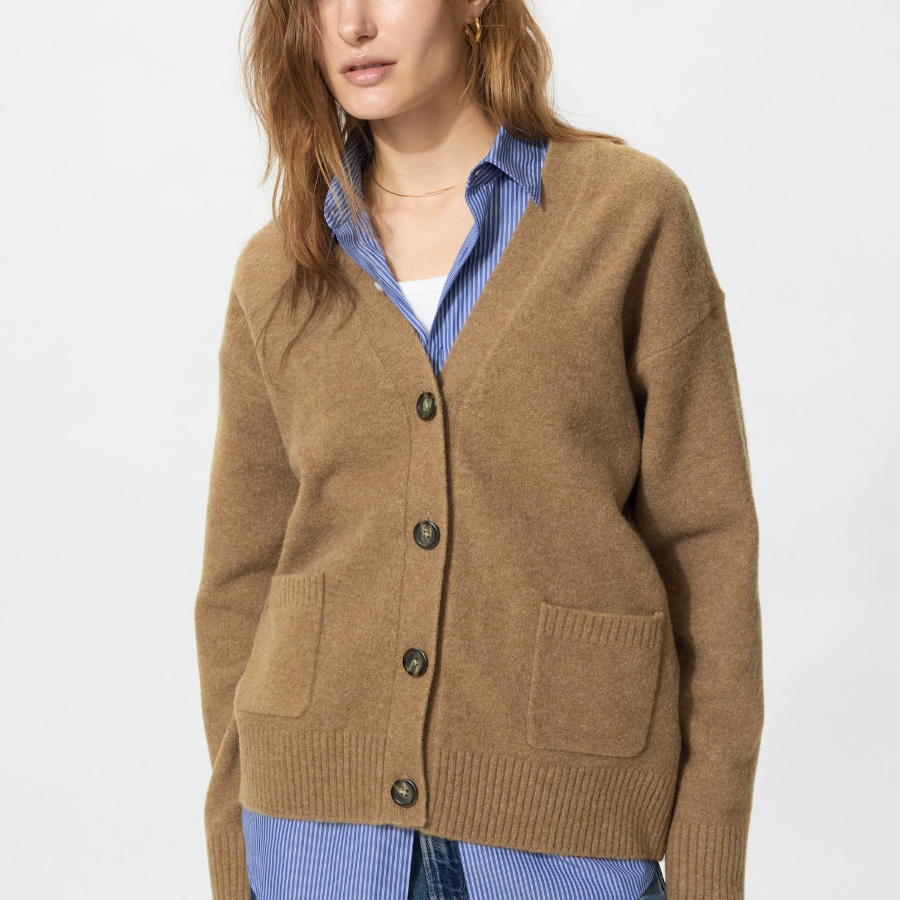 Uniqlo Кардиган свободного кроя из пряжи Soufflé