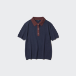 Uniqlo Трикотажное поло с короткими рукавами и контрастными вставками
