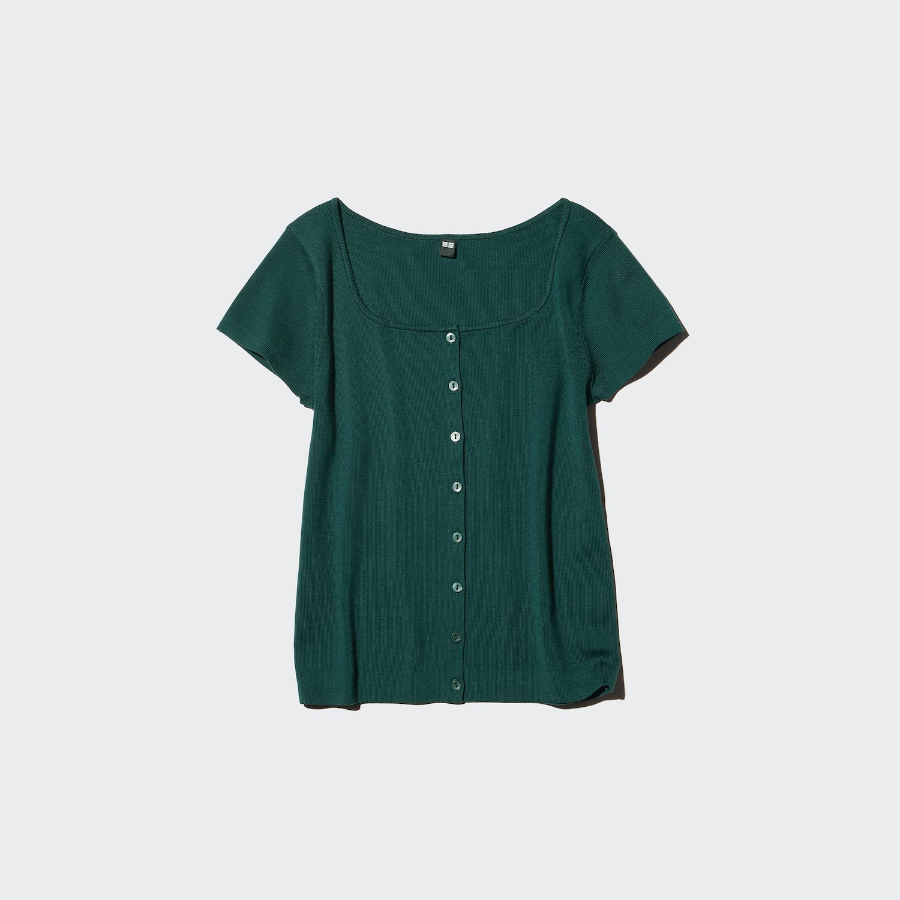 Uniqlo Кардиган с круглым вырезом и короткими рукавами