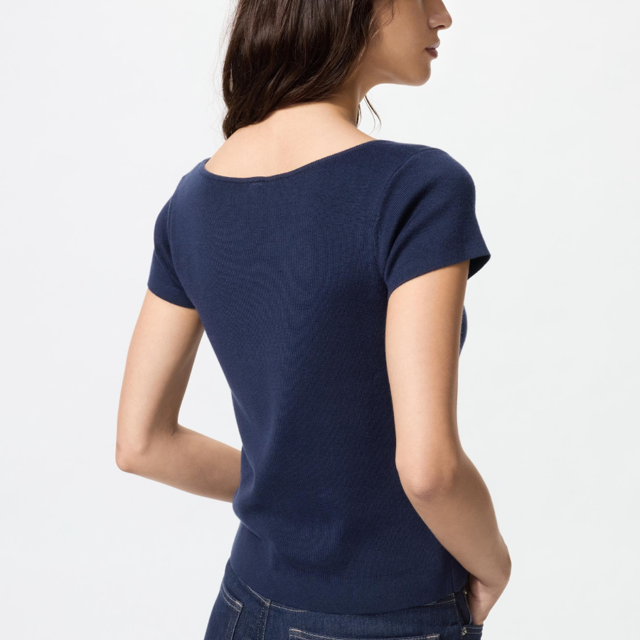 Uniqlo Кардиган с круглым вырезом и короткими рукавами