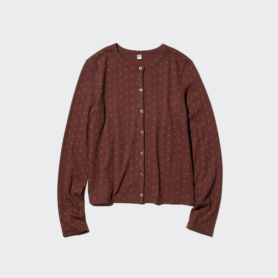 Uniqlo Кардиган с ажурным узором и принтом