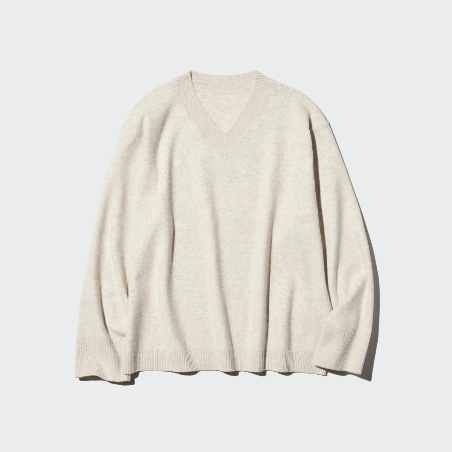 Uniqlo Трикотажный свитер с V-образным вырезом