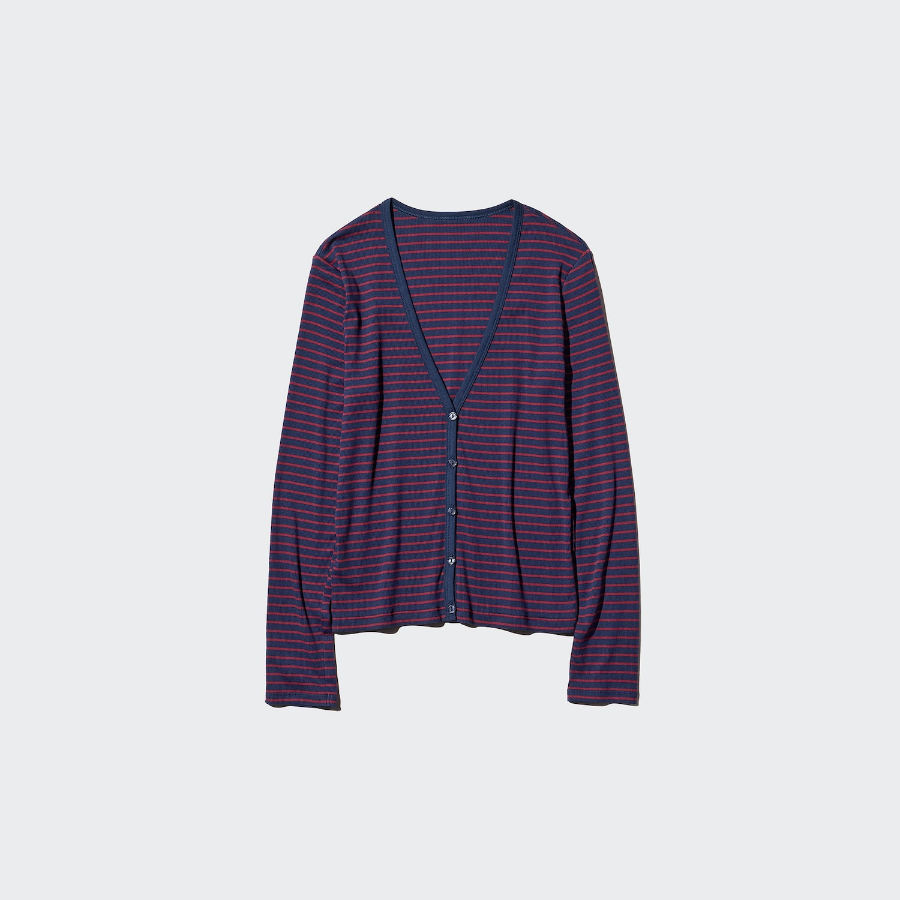 Uniqlo Кардиган в полоску с V-образным вырезом