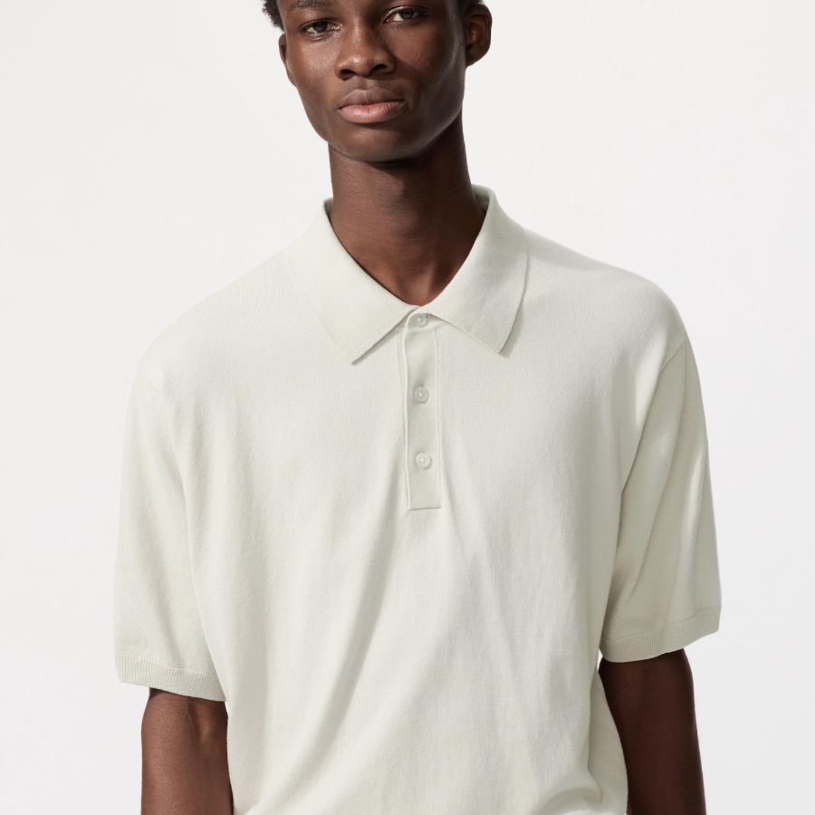 Uniqlo Трикотажный свитер-поло с коротким рукавом