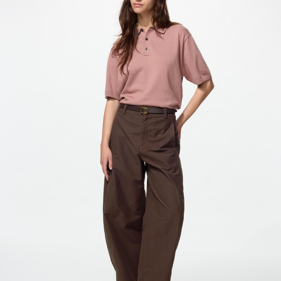 Uniqlo Трикотажный свитер-поло с коротким рукавом