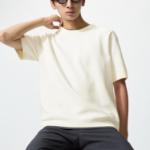 Uniqlo Трикотажная футболка в рубчик с коротким рукавом