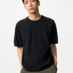 Uniqlo Трикотажная футболка в рубчик с коротким рукавом