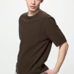 Uniqlo Трикотажная футболка в рубчик с коротким рукавом