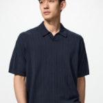 Uniqlo Трикотажный джемпер-поло с короткими рукавами