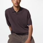 Uniqlo Трикотажный джемпер-поло с короткими рукавами