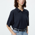 Uniqlo Трикотажный джемпер-поло с короткими рукавами