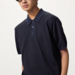 Uniqlo Полосатый вязаный джемпер-поло с короткими рукавами