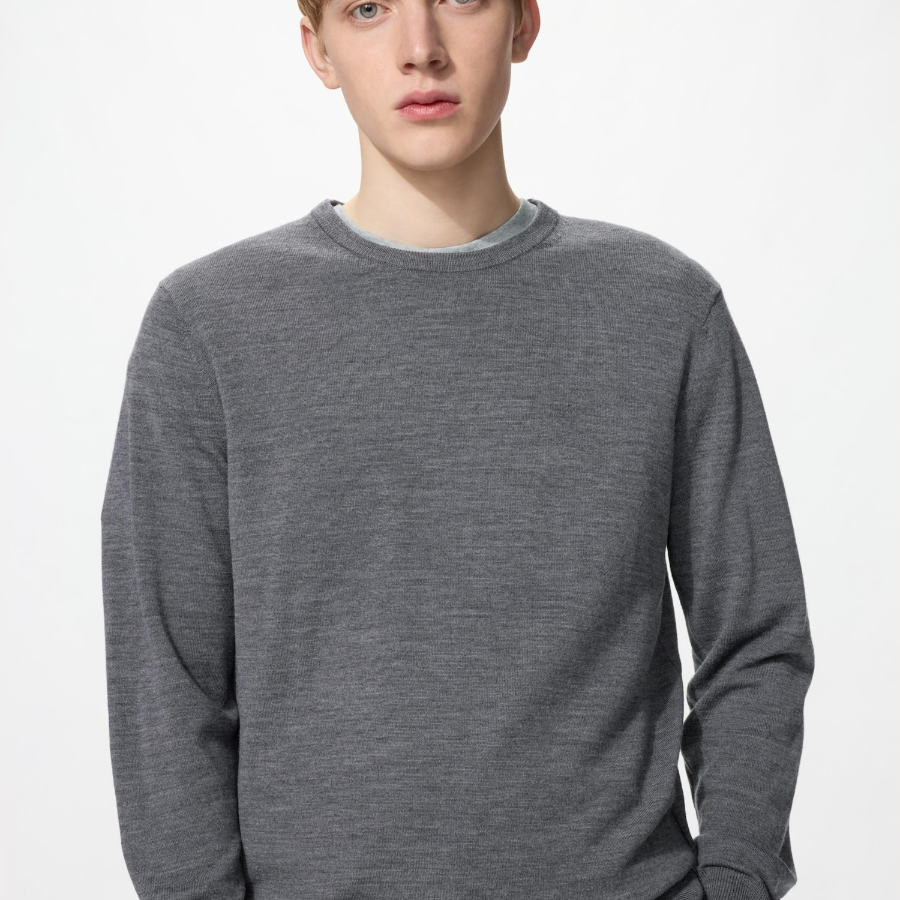 Uniqlo Мериносовый свитер с круглым вырезом