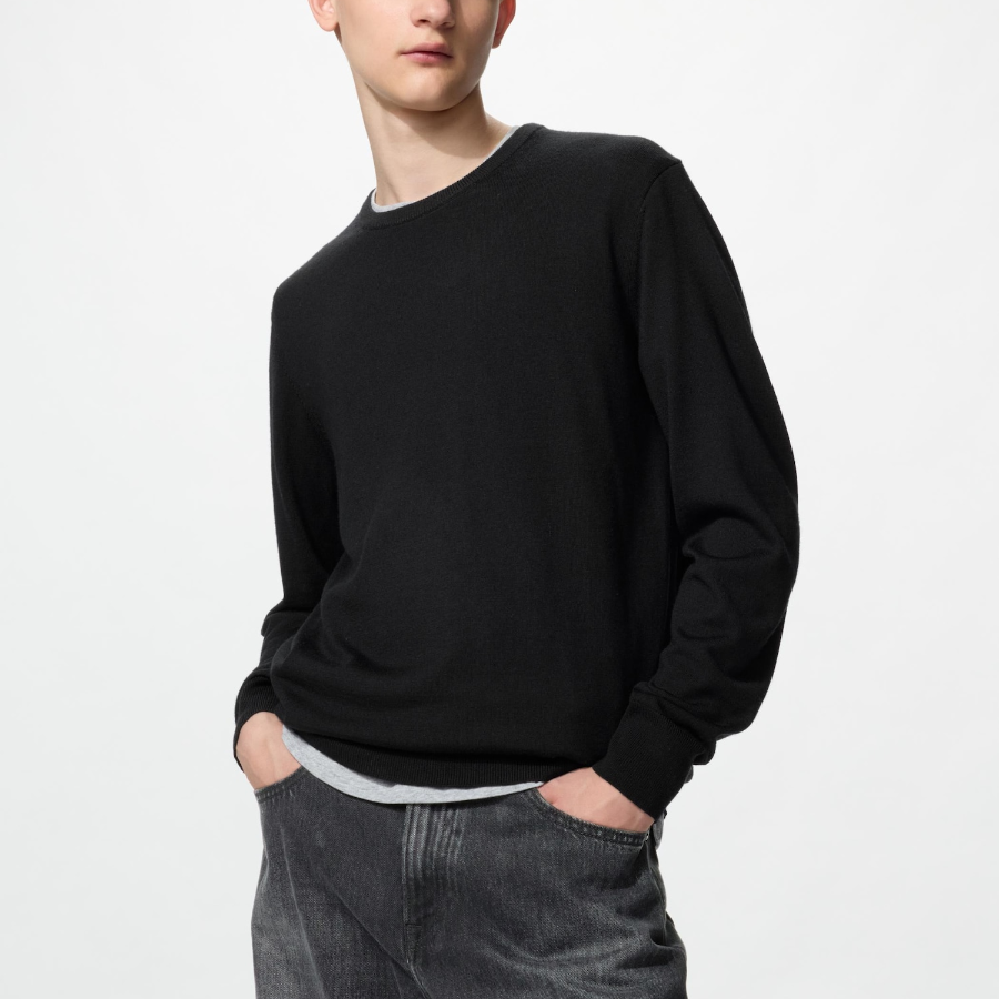 Uniqlo Мериносовый свитер с круглым вырезом
