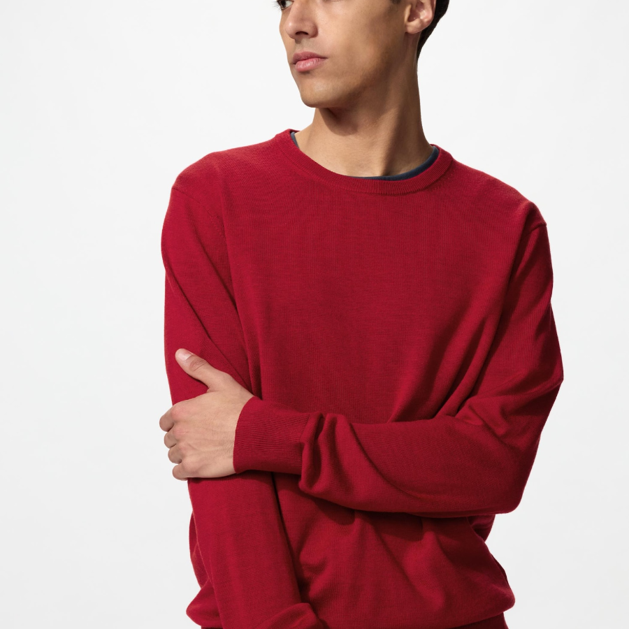 Uniqlo Мериносовый свитер с круглым вырезом