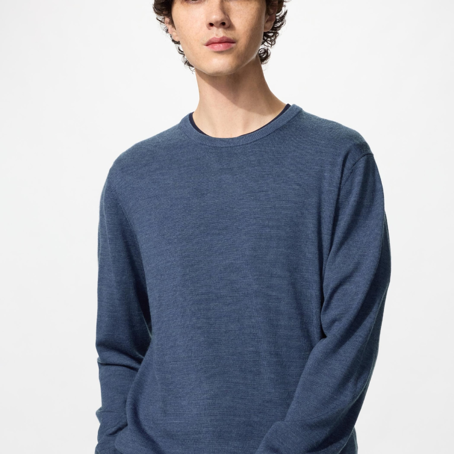Uniqlo Мериносовый свитер с круглым вырезом