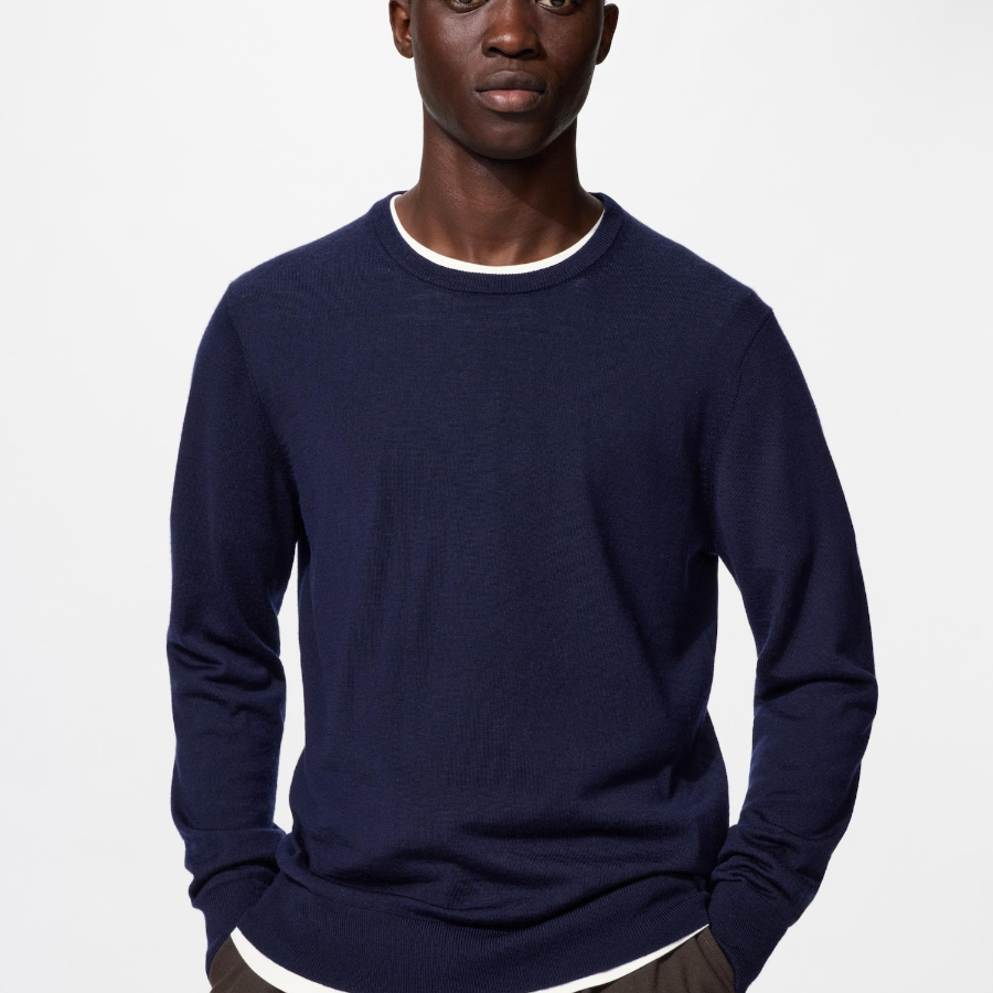 Uniqlo Мериносовый свитер с круглым вырезом