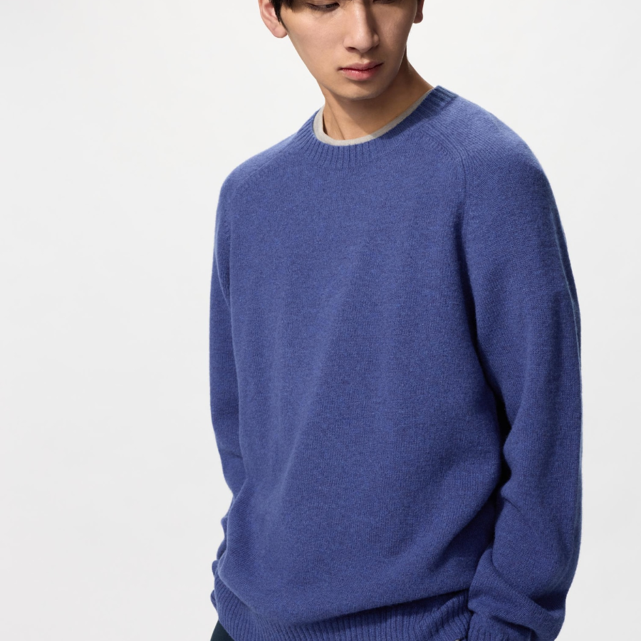 Uniqlo Свитер из шерсти ягнёнка с круглым вырезом