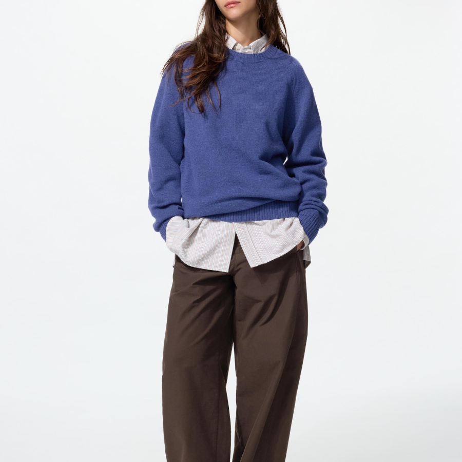 Uniqlo Свитер из шерсти ягнёнка с круглым вырезом