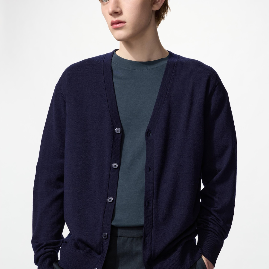 Uniqlo Кардиган из мериносовой шерсти с V-образным вырезом