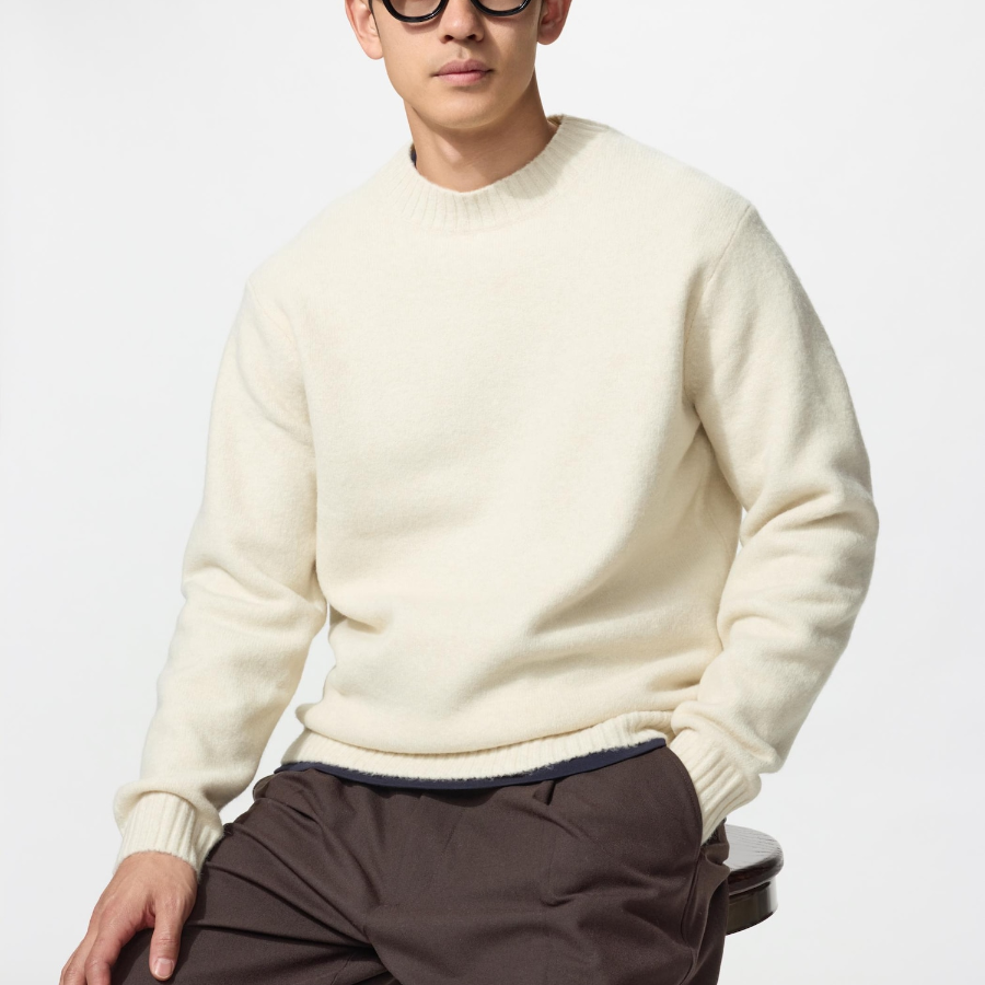 Uniqlo Свитер из пряжи Soufflé с круглым вырезом