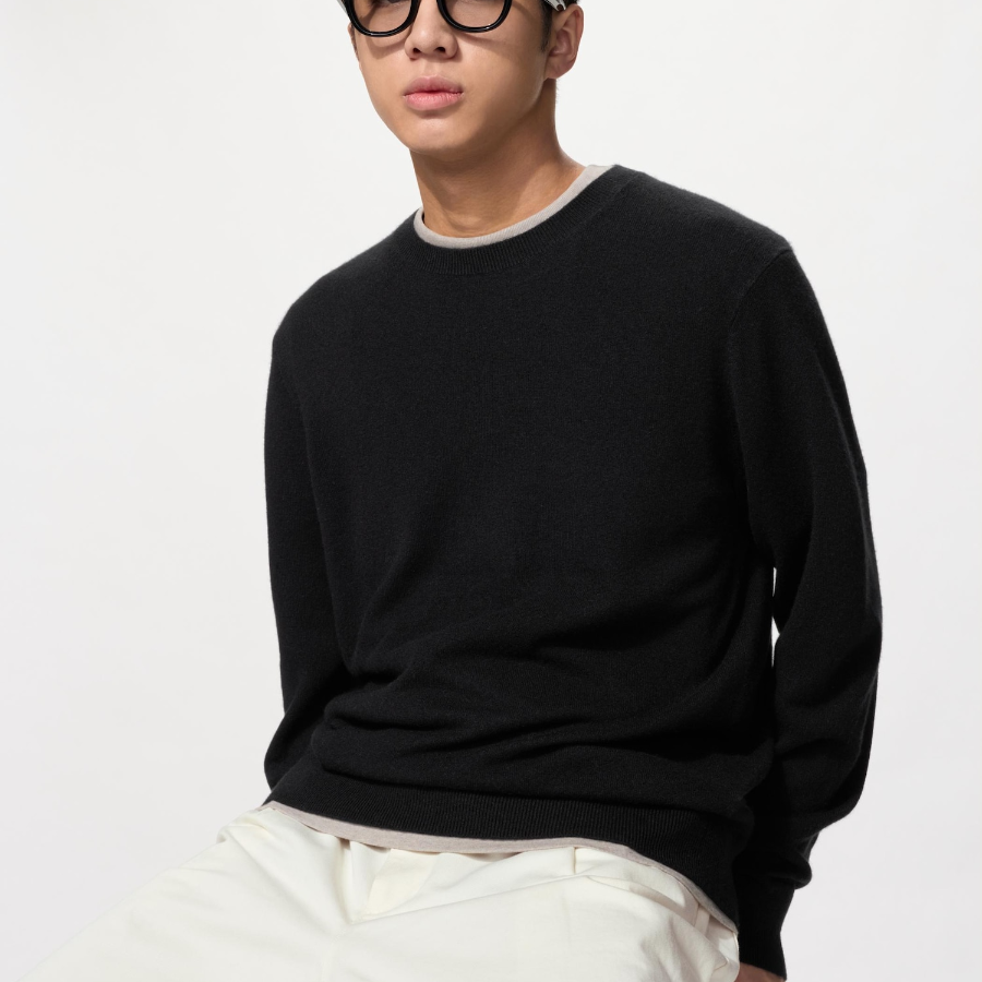 Uniqlo Кашемировый джемпер с круглым вырезом