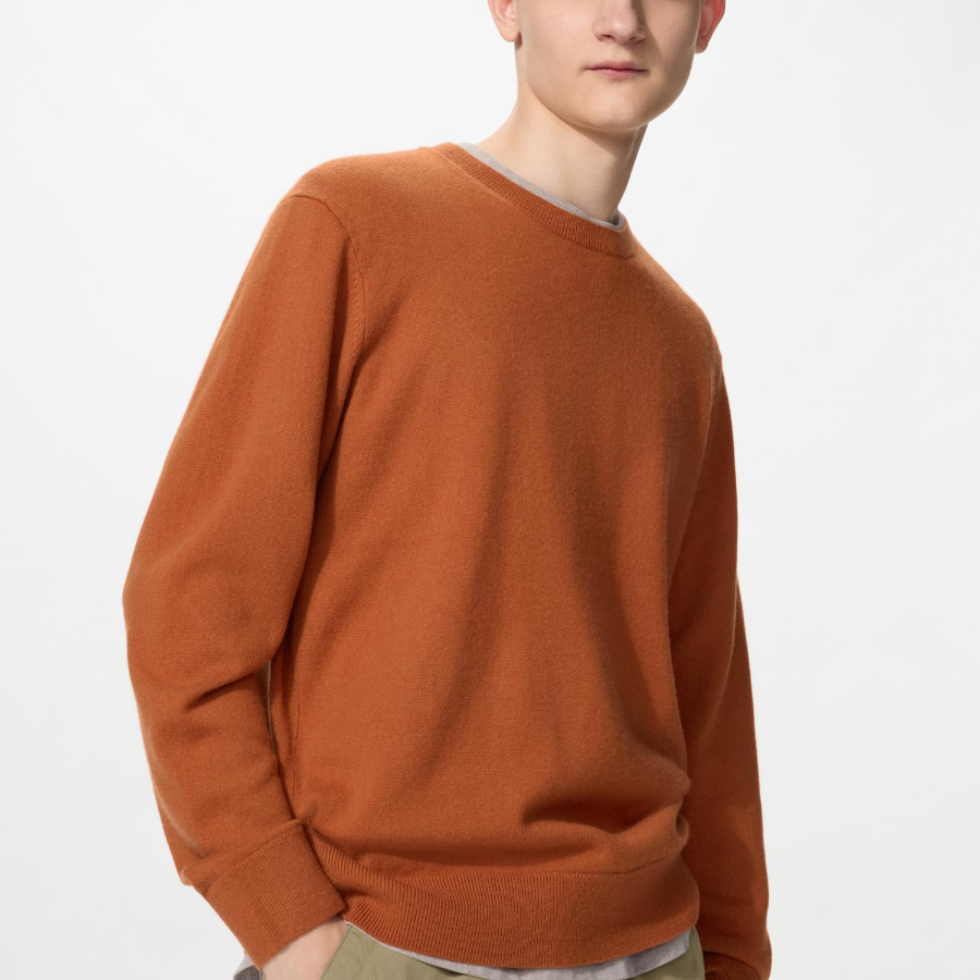Uniqlo Кашемировый джемпер с круглым вырезом