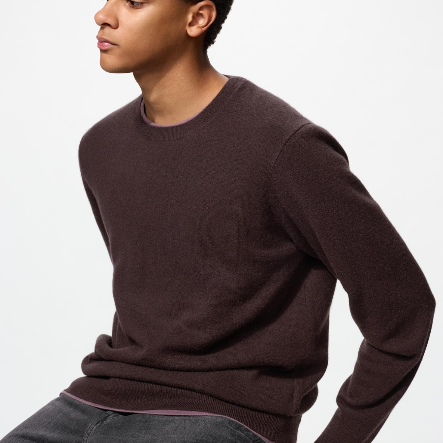 Uniqlo Кашемировый джемпер с круглым вырезом