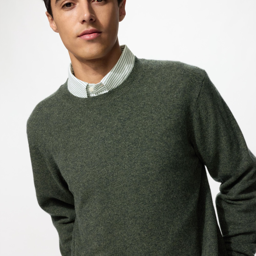 Uniqlo Кашемировый джемпер с круглым вырезом