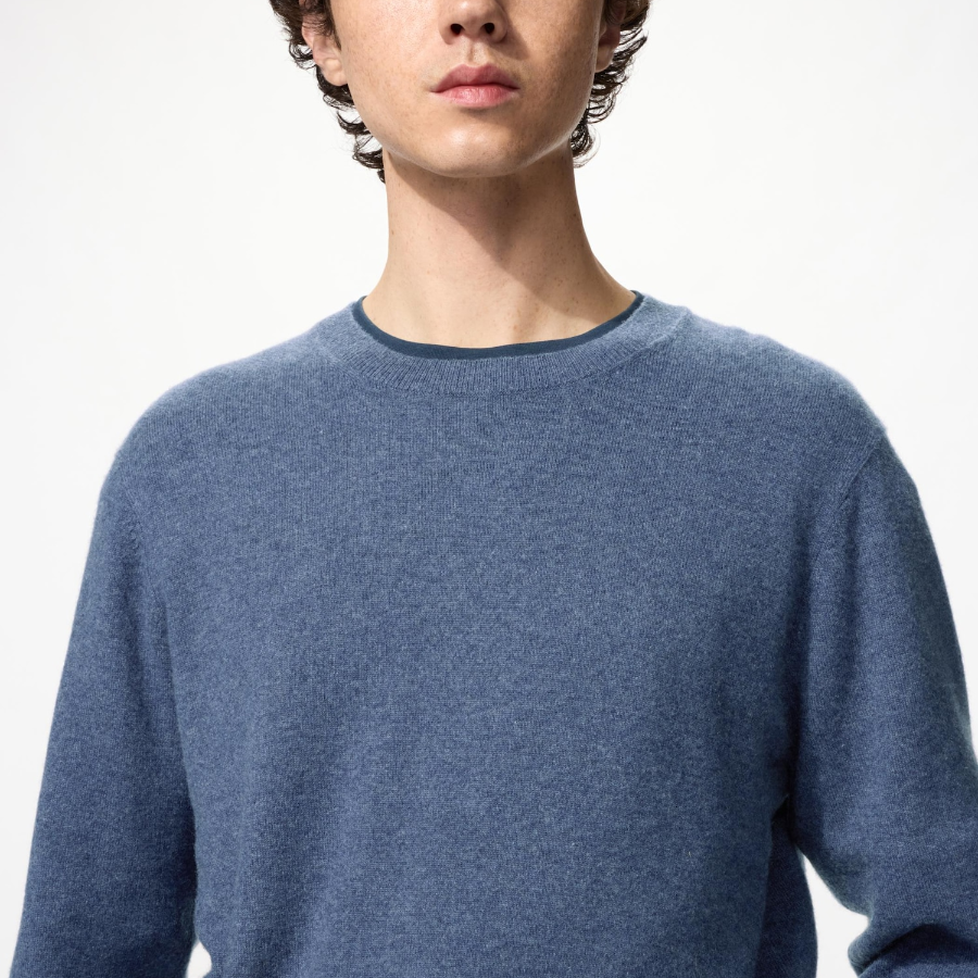 Uniqlo Кашемировый джемпер с круглым вырезом