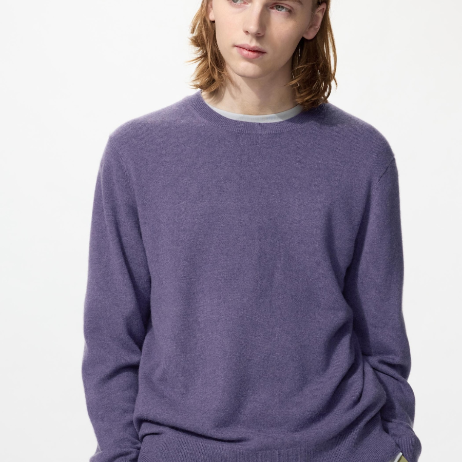 Uniqlo Кашемировый джемпер с круглым вырезом