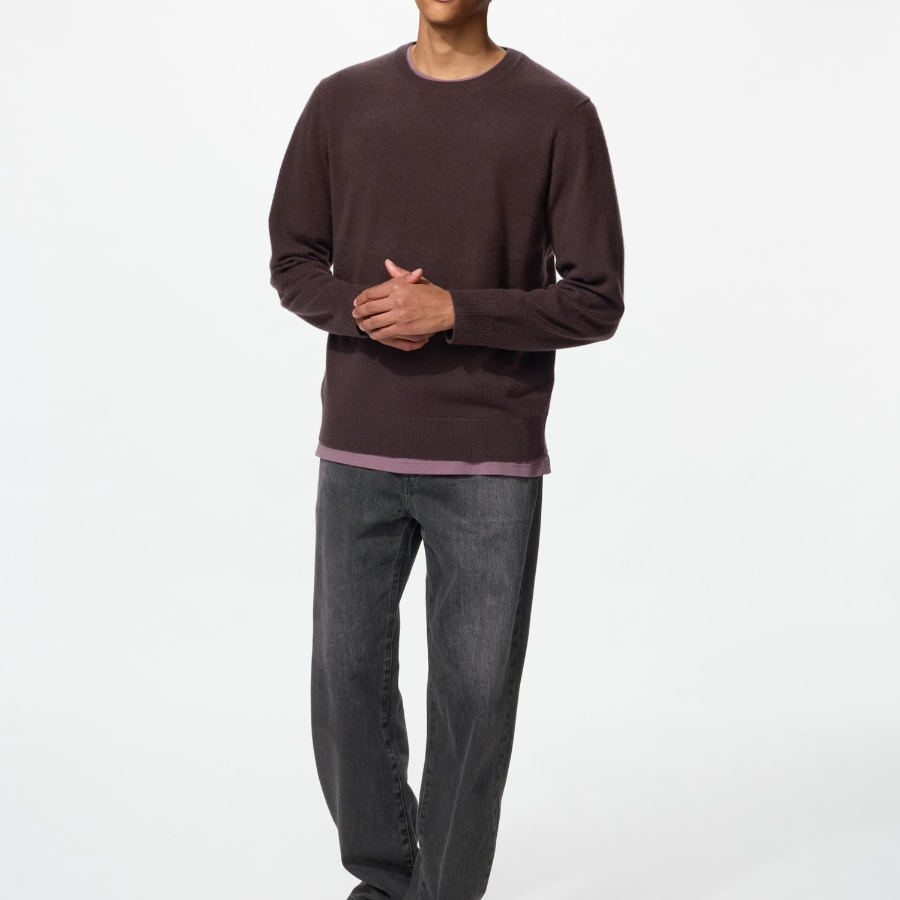 Uniqlo Кашемировый джемпер с круглым вырезом